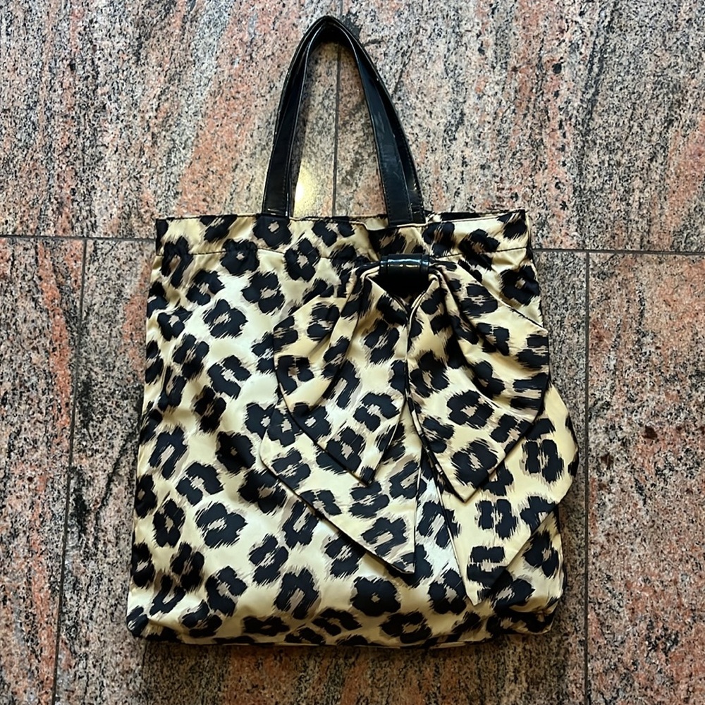 Red Valentino bag leopard bow tote